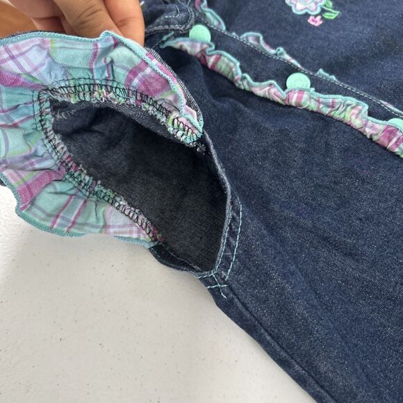 Vtg‎ Carter's Denim Dress Kids 6X Blue Embroidered Vacation Sundress - Picture 7 of 12